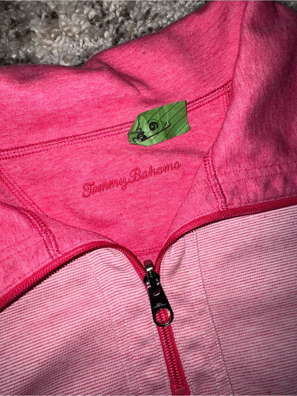 Tommy Bahama Two-Tone Pink Zip Hoodie - Picture 3 of 4